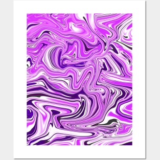 Purple Digital Fluid Art Posters and Art